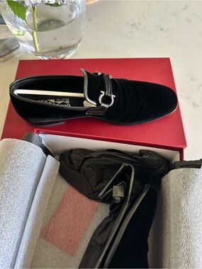 Salvatore Ferragamo Gancini Velvet Loafers